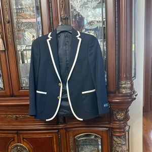 Brooks Brothers Dark Blue Blazer with White Accents